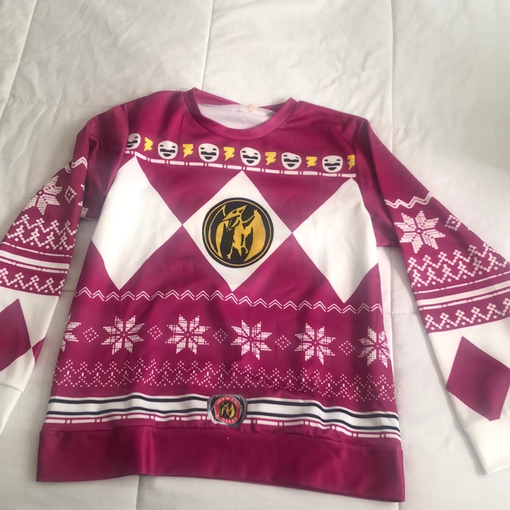 Pink power ranger sweater